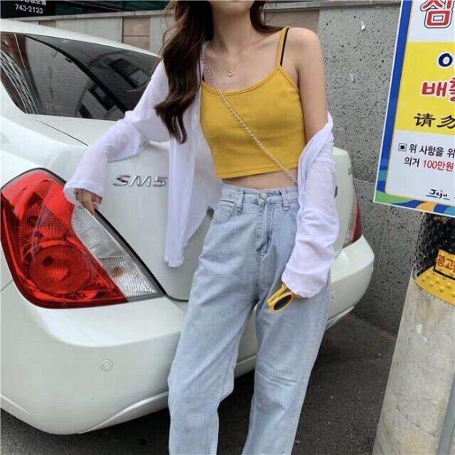 Áo Thun CROPTOP 2 DÂY CICI Ulzzang Nữ (Dưới 55kg) 1hit_unisex