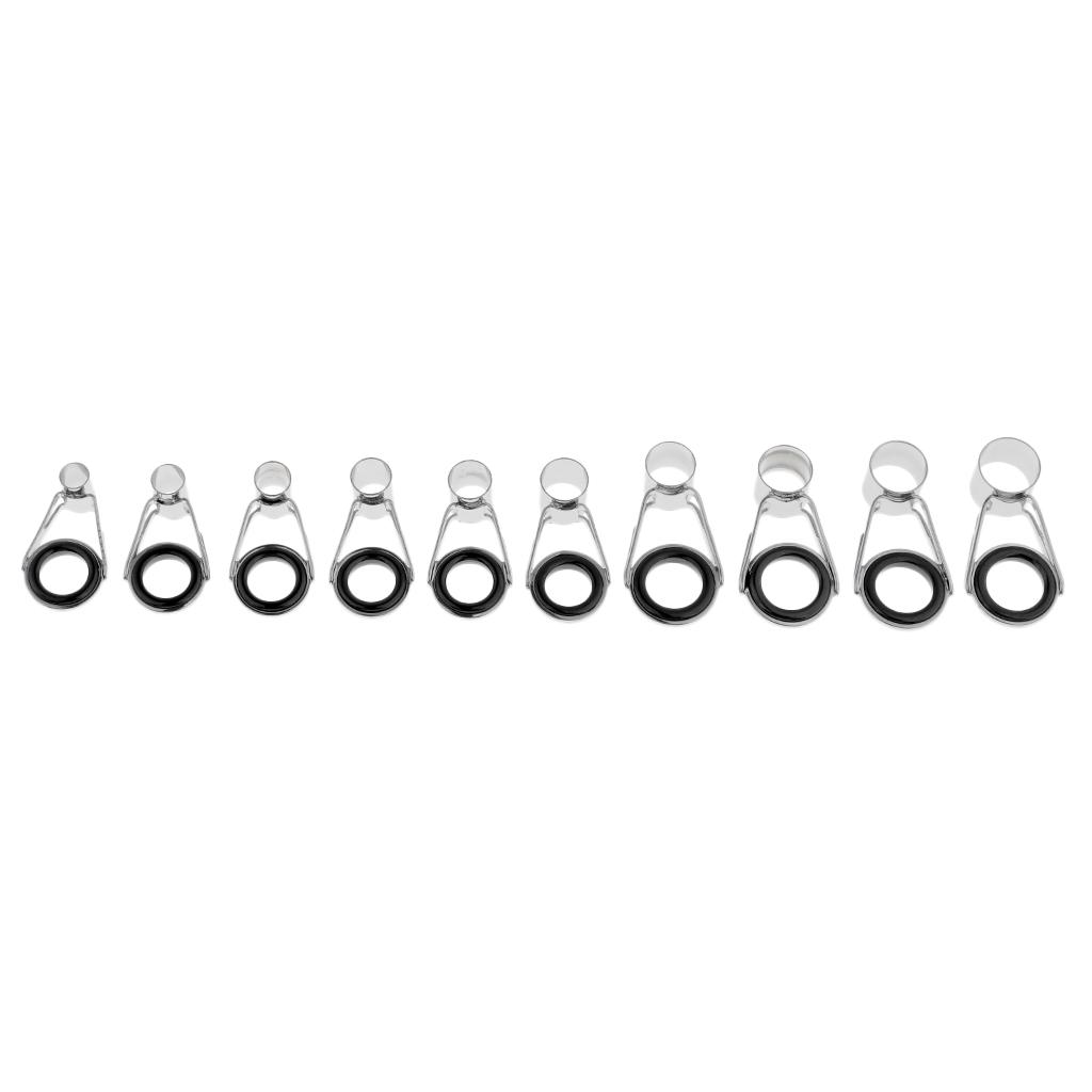 75pcs Fishing Rod Guides Ceramic Ring Telescopic Surf Casting Rod Tips Tops