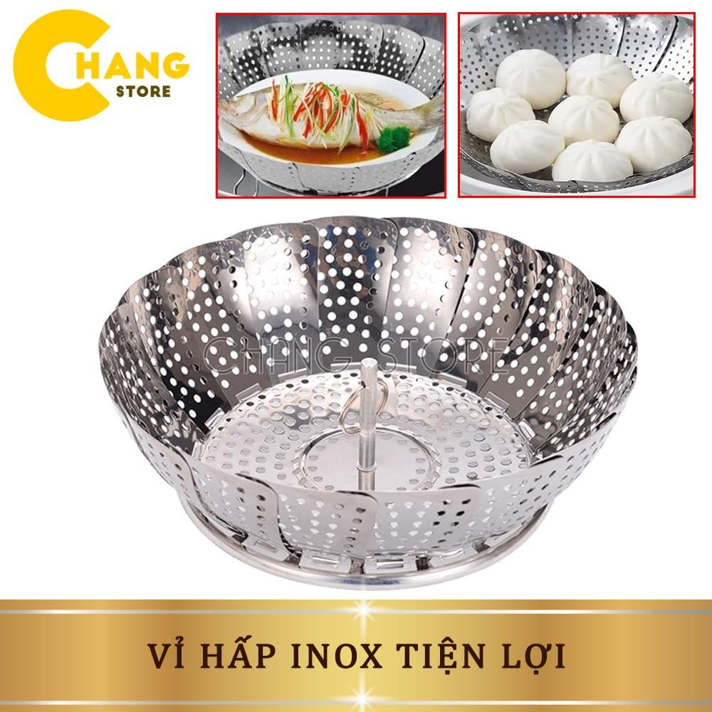 Vỉ hấp xôi, vỉ đồ xôi inox đa năng tiện lợi, có thể gập gọn