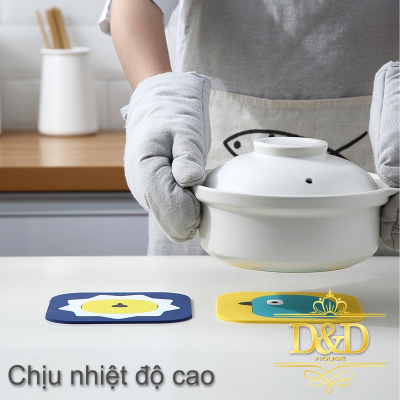 Tấm lót nồi, lót ly bằng nhựa dẻo họa tiết dễ thương