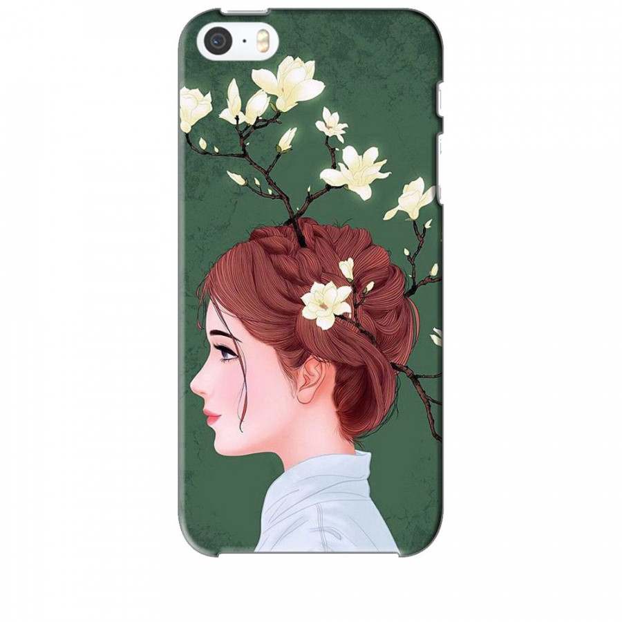 Ốp lưng dành cho điện thoại IPHONE 5 Cô Gái Tóc Hoa