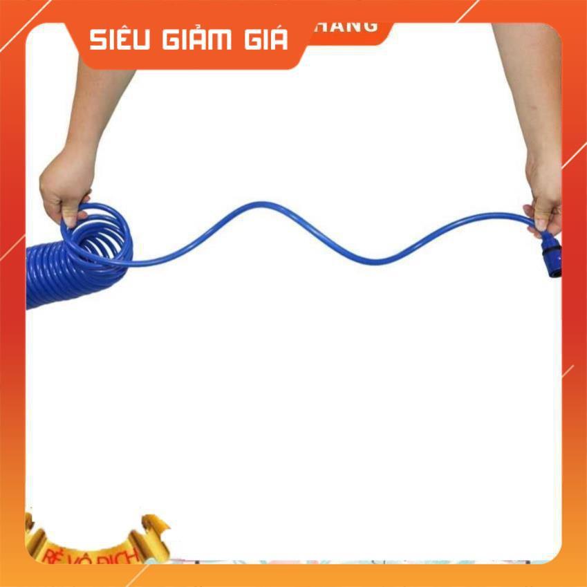 Bộ vòi xịt nước tưới cây đa năng tăng áp lực nước kèm dây tưới dạng lò xo co dãn 236814 loại 10m