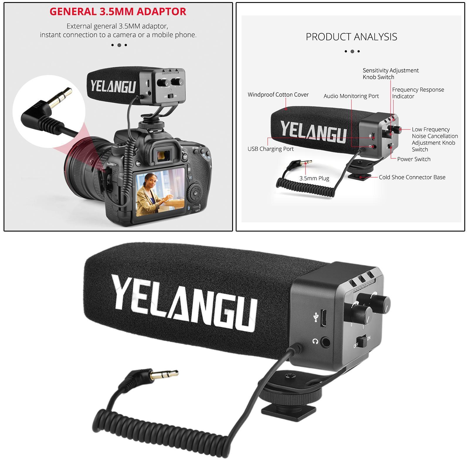 Camera Microphone Recording Video Mic for Smartphone Camera with 3.5mm Plug