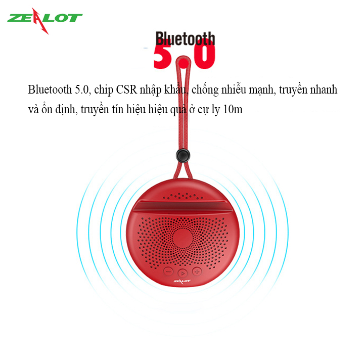 Loa bluetooth mini Zealot di động hàng chính hãng S24 loa siêu trầm