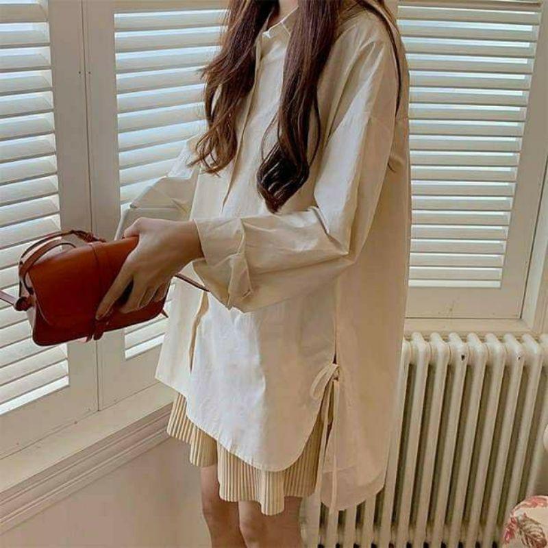 Sơ mi lệch tà ulzzang xinh xắn