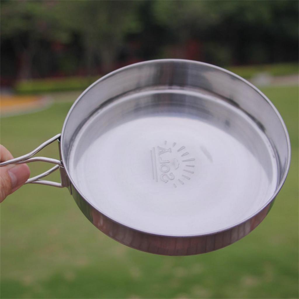 Portable Tableware Frying Pan Bento Food Container Snack Box Mess-Kit Hiking