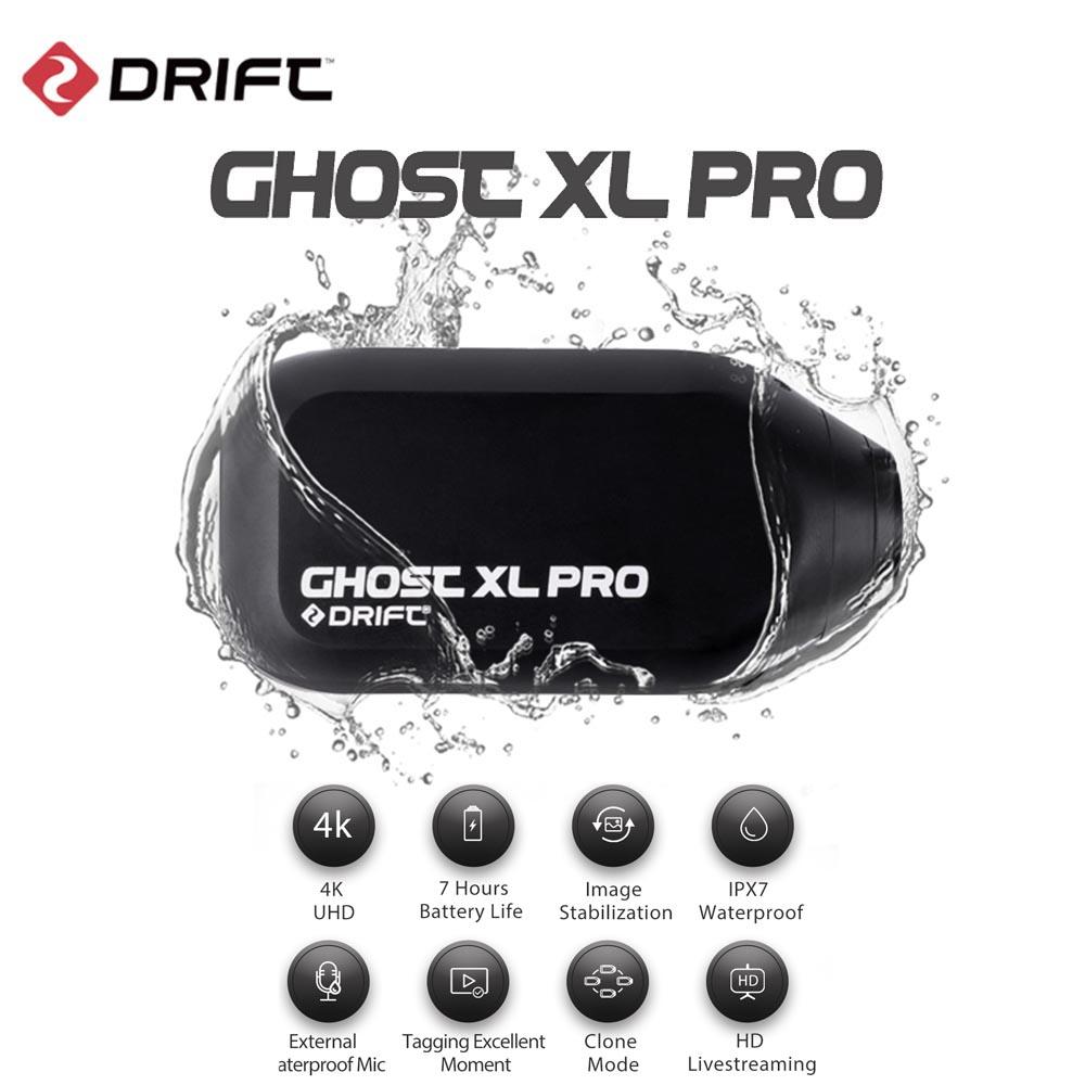 Drift Ghost XL Pro 4K HD Video hành động thể thao 3000MAH IPX7 Máy ảnh mũ bảo hiểm WiFi chống thấm nước cho máy đạp xe máy