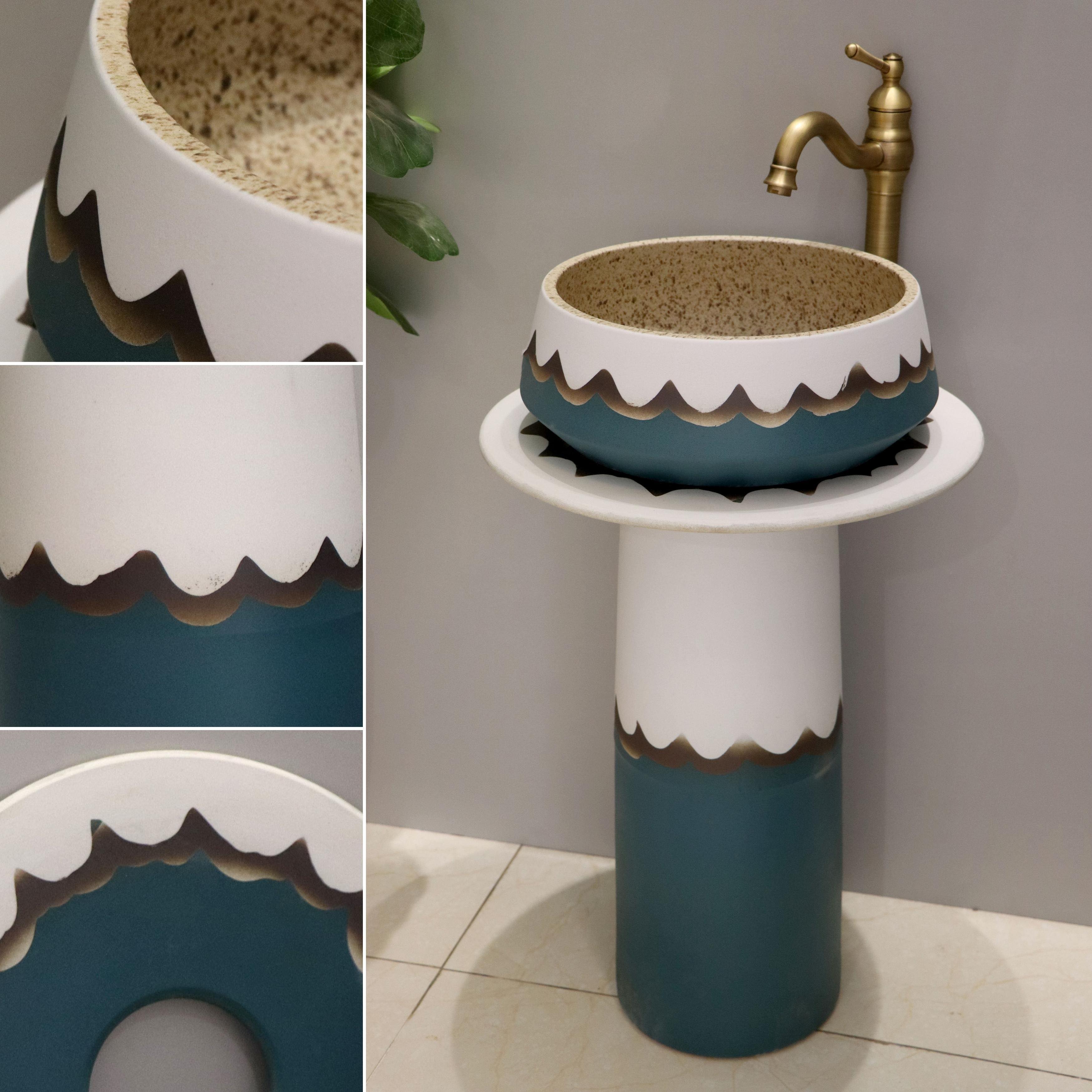 Chậu sứ mỹ thuật lavabo có chân EVEREST EV-CĐC06