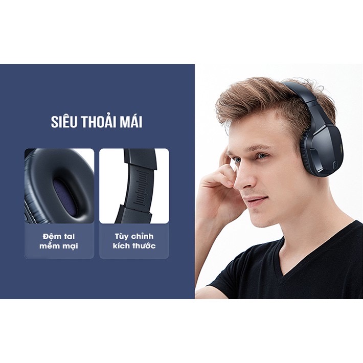 Tai Nghe chụp tai Game thủ Remax Rb-750Hb không dây, kết Nối Bluetooth 5.0 Chống Nước Cho Điện Thoại / Máy Tính-hỗ trợ thẻ nhớ-Hàng Chính Hãng