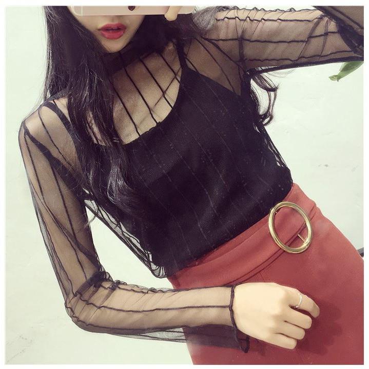 Áo lưới sọc dọc sành điệu