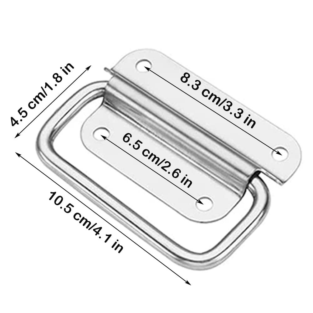 4 bộ phận tay cầm thùng, tay cầm gấp kim loại, tay cầm kéo bằng thép không gỉ, dễ lắp đặt cho tủ lưu trữ, ngăn kéo, tay cầm tủ