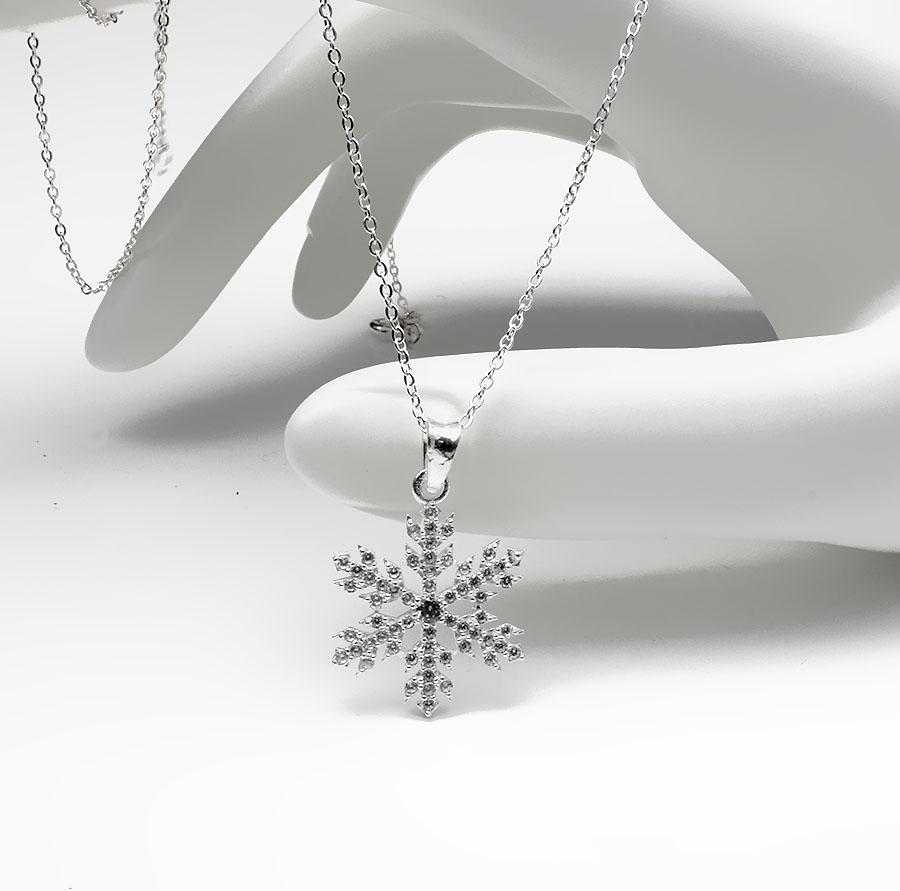 Dây Chuyền Nữ Mình Bông Tuyết Xinh Mùa Đông BẠC HIỂU MINH DMD222S