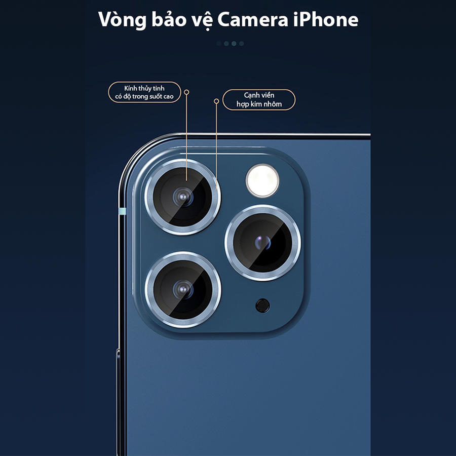 Vòng Bảo Vệ Dành Cho Camera iPhone 13 / 13 Mini / 13 Pro / 13 Promax - Khung Kim Loại, Công Nghệ Nano bảo vệ 5 lớp, Chống Bụi, Chống Trầy Xước