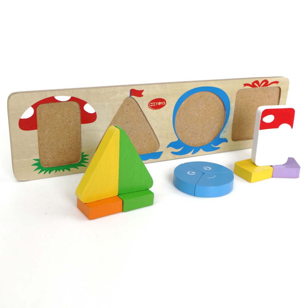 Đồ chơi phân chia hình khối, Bốn hình cơ bản - Đồ chơi gỗ Winwintoys