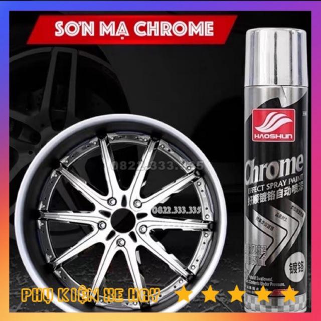 Sơn mạ chrome bạc sáng bóng sơn la zăng mâm ô tô xe hơi, sơn kim loại, bình xịt sơn ngoài trời chống rỉ