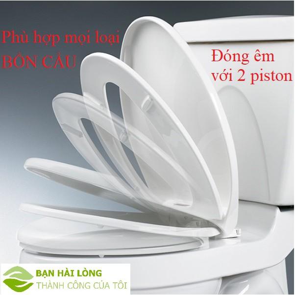 Nắp bồn cầu đóng êm tự động nhựa trắng (hàng loại 1), Phù hợp mọi loại bồn cầu..///