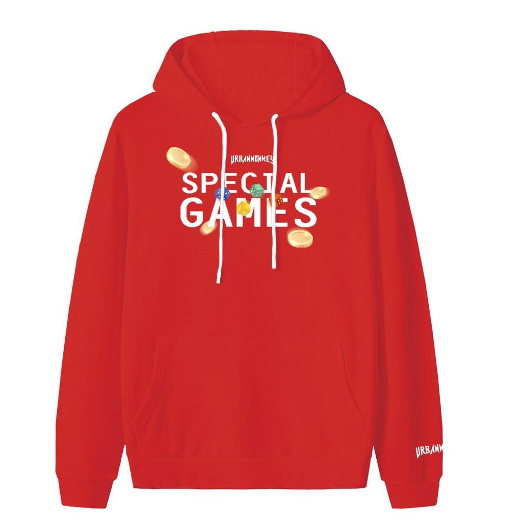 Áo Hoodie URBAN MONKEY SPECIAL GAME Đỏ Hình In Nổi Bật