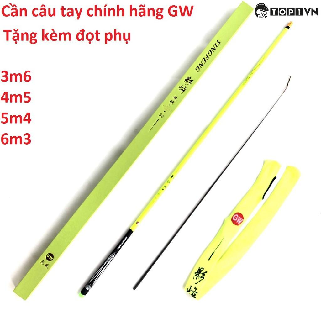 Cần câu tay GW , tặng kèm đọt cần , 3m6 - 4m5 - 5m4 Xanh Cốm - Top1VN