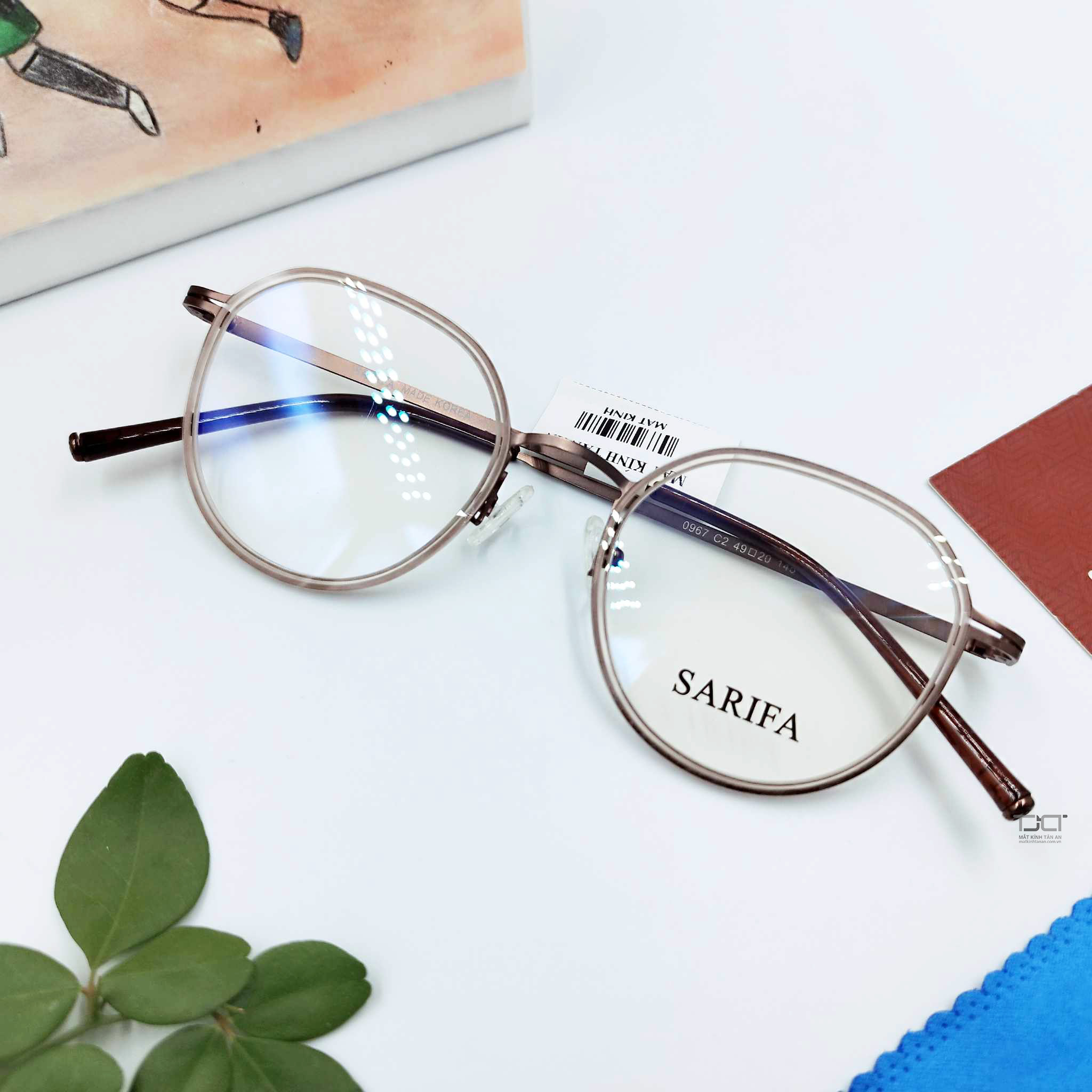 GỌNG KÍNH CẬN KIM LOẠI DẼO, PHOM TRÒN NAM NỮ THỜI TRANG