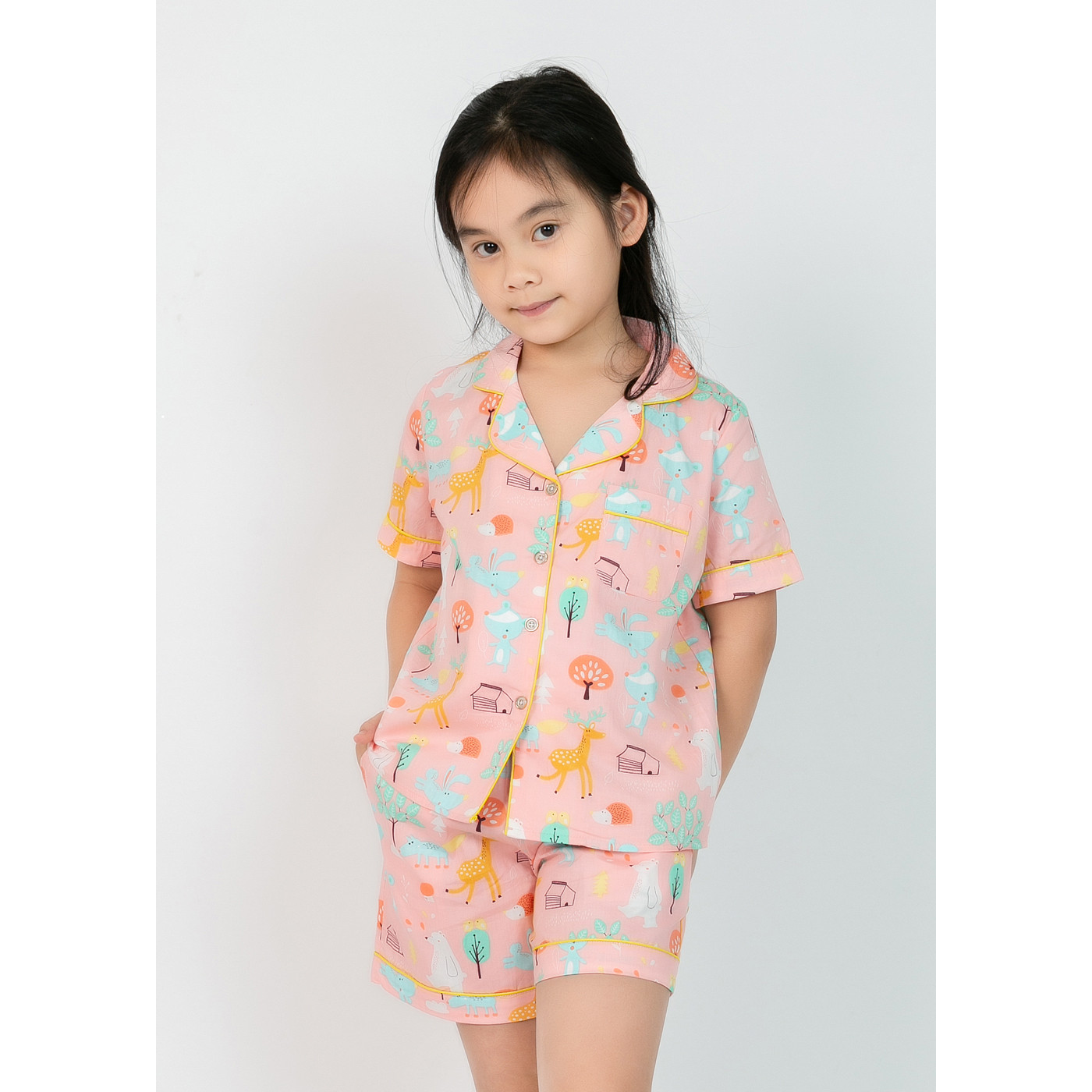 Bộ đồ mặc nhà Pijama bé gái áo cộc quần đùi