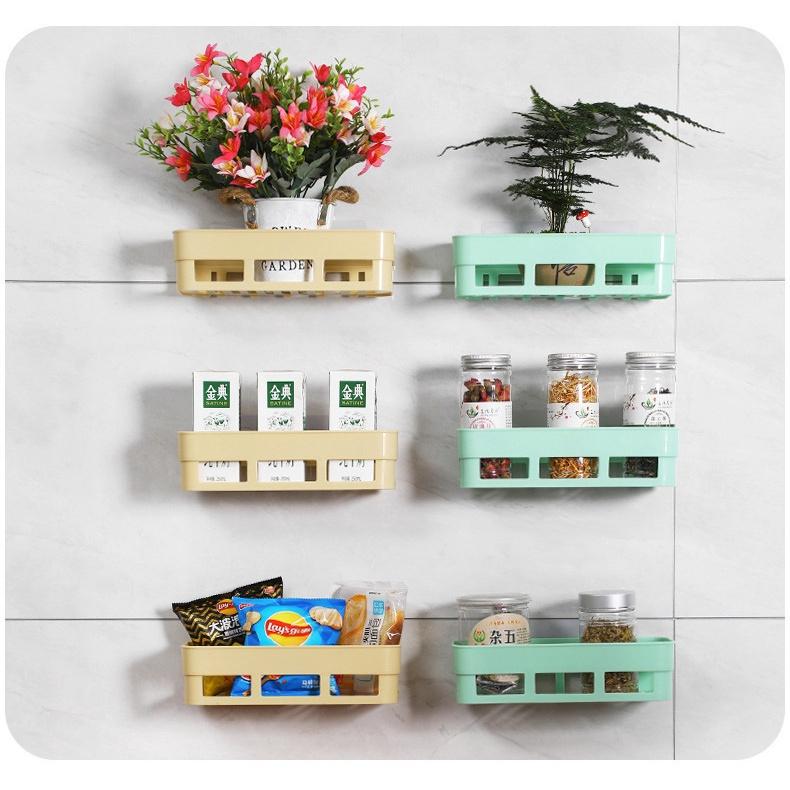 Kệ Nhà Tắm Phòng Bếp Dán Tường Kệ Đựng Mỹ Phẩm Gia Vị Treo Tường Hình Chữ Nhật H091