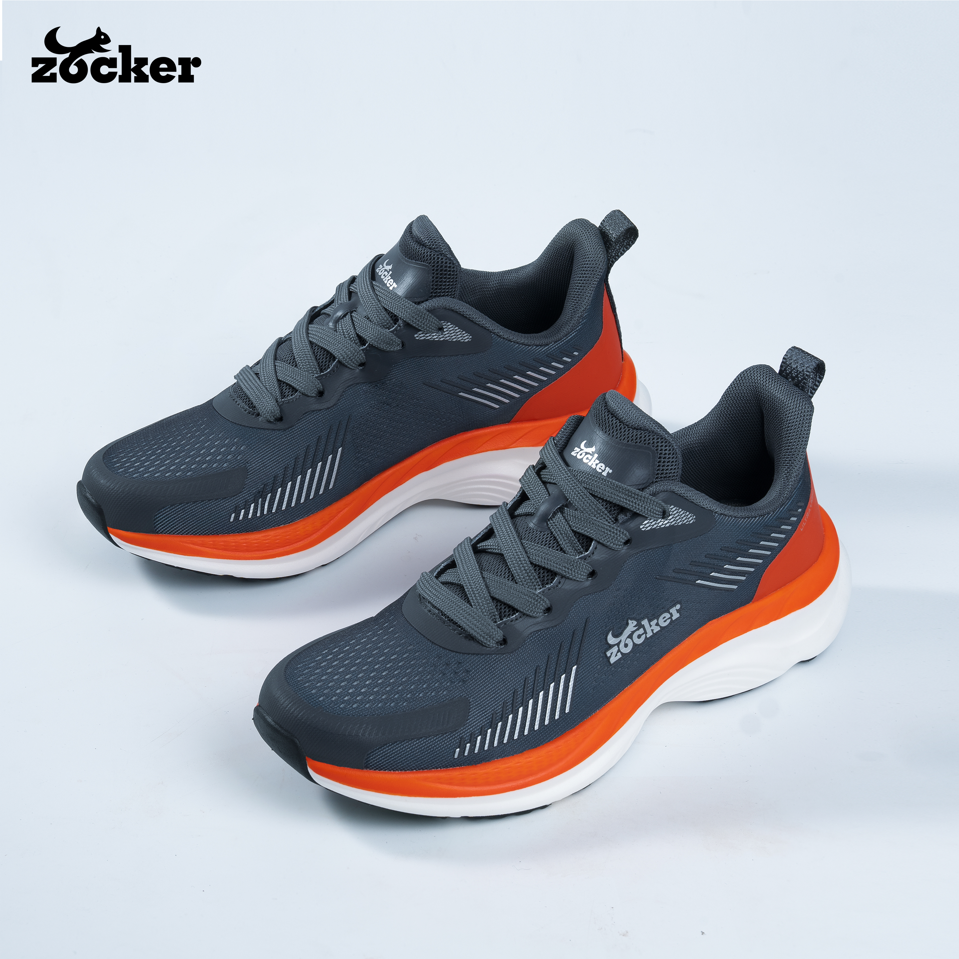 Giày chạy bộ Zocker ZCB ULTRA LIGHT Moon/black, Siêu Nhẹ, Siêu Bền, Siêu Nảy, Tặng Kèm Tất Dệt Kim Cao Cấp