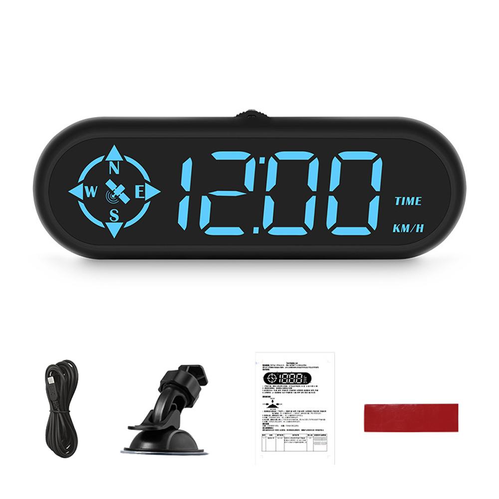 Car HUD Headup Display LED Digital GPS Speedometer Support Overspeed Alarm Fatigue Driving Reminder with Light Sensor