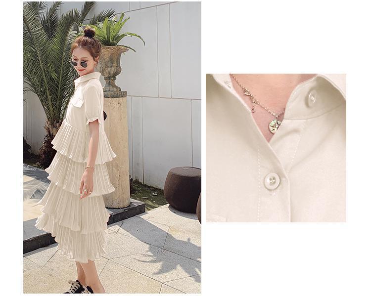 SHUANGYAN Blue Sea Yueno Fairy Mori Dress Platterone váy mối tình đầu màu đỏ 2023 mùa hè khí chất bánh váy chiffon đầm