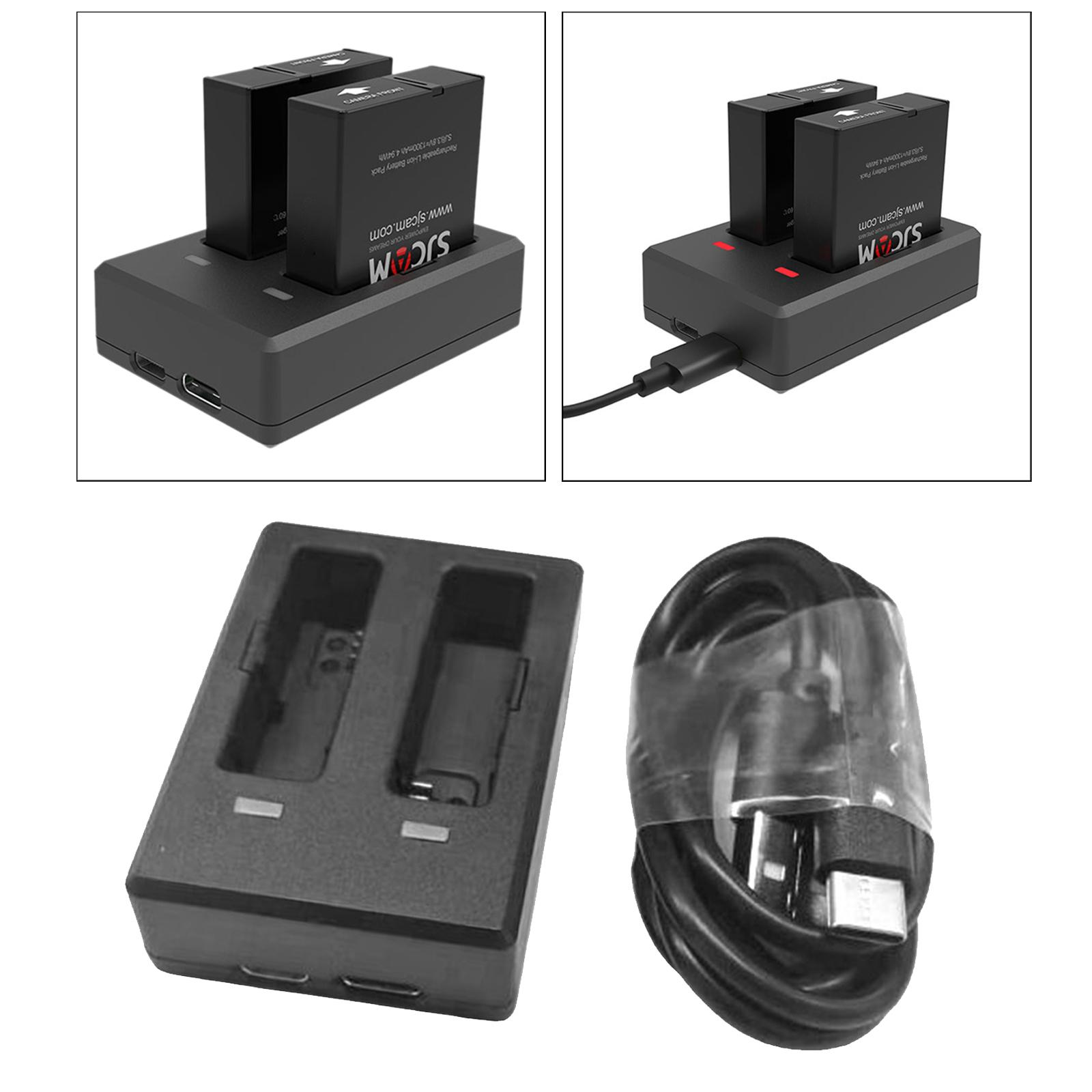 Dual-Slot Battery Charger Travel Charger for  SJ8 Air/Pro/Plus Cameras