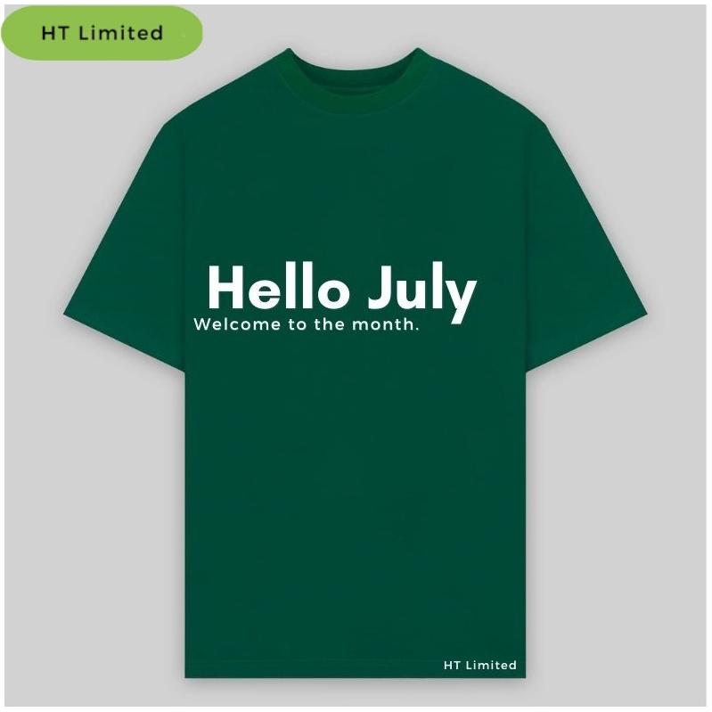 Áo thun thiết kế Unisex "Hello July" sinh nhật tháng 7, Local Brand, Cotton Cao Cấp 100%