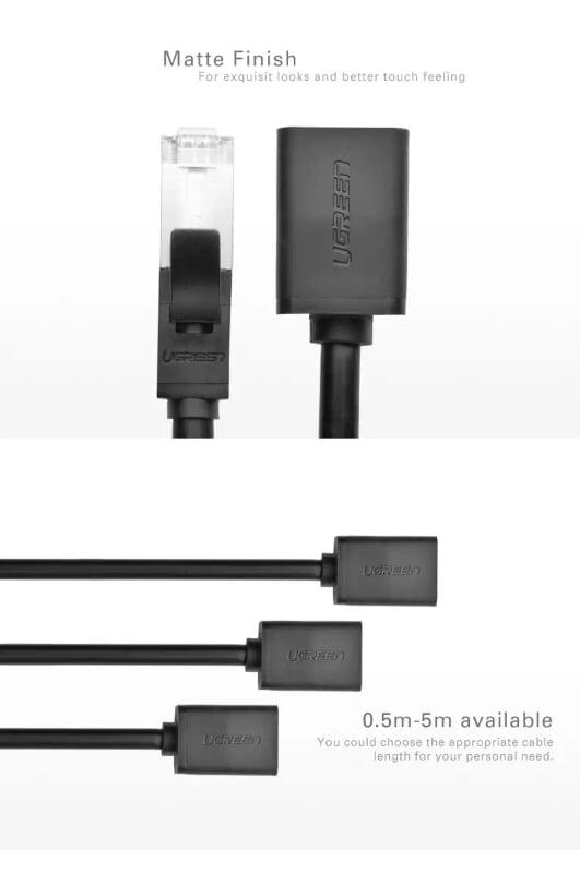 Ugreen UG11279NW112TK 1M màu Đen Cáp nối dài Ethernet CAT6 FTP RJ45 - HÀNG CHÍNH HÃNG