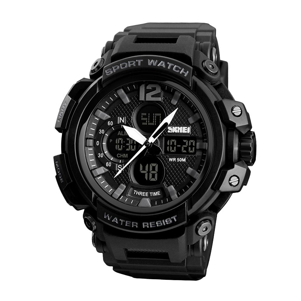 5ATM Waterproof Multifunction Digital Watch Electronic Waterproof Alarm Calendar Quartz Sports Wristwatch