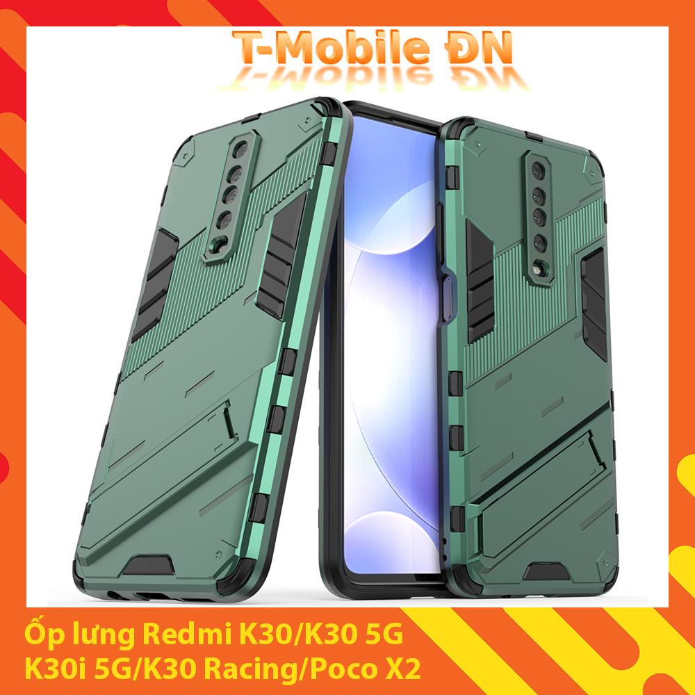 Ốp lưng cho Xiaomi Redmi K30 K30i Racing 5G Poco X2 chống sốc Iron Man PUNK cao cấp kèm giá đỡ