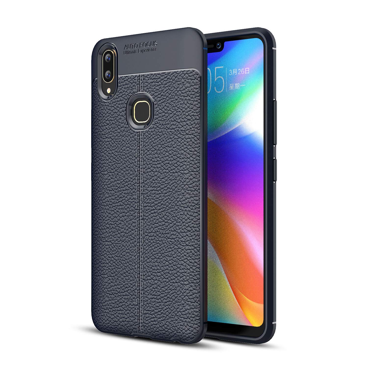 Ốp lưng Silicon Auto Focus giả da, chống sốc dành cho Vivo V9 - Hàng Chính Hãng