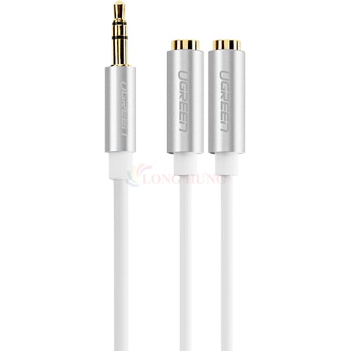 Cáp chuyển AV 3.5mm sang 2 đầu tai nghe Ugreen Audio Splitter Cable with Braid 20cm AV123 - Hàng chính hãng