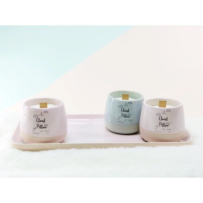 Nến thơm LÁ NHỎ Cloud Pillow (Cotton + Vanilla + Shea Butter) Đem hương của mây về nhà