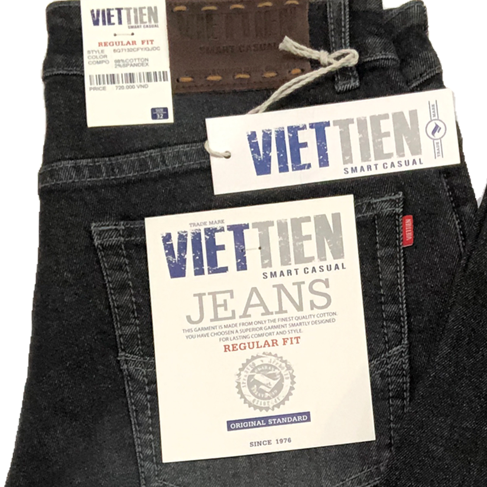 Viettien - Quần jeans nam smart casual regular fit 6Q7132