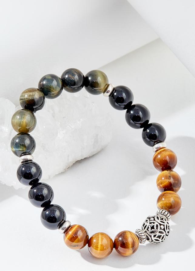 Vòng tay mắt hổ charm đồng tiền Ngọc Quý Gemstones