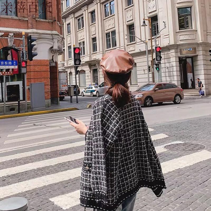 Hàng Sẵn_Áo khoác len dệt kim sọc ca rô áo len phong cách retro Hồng Kong