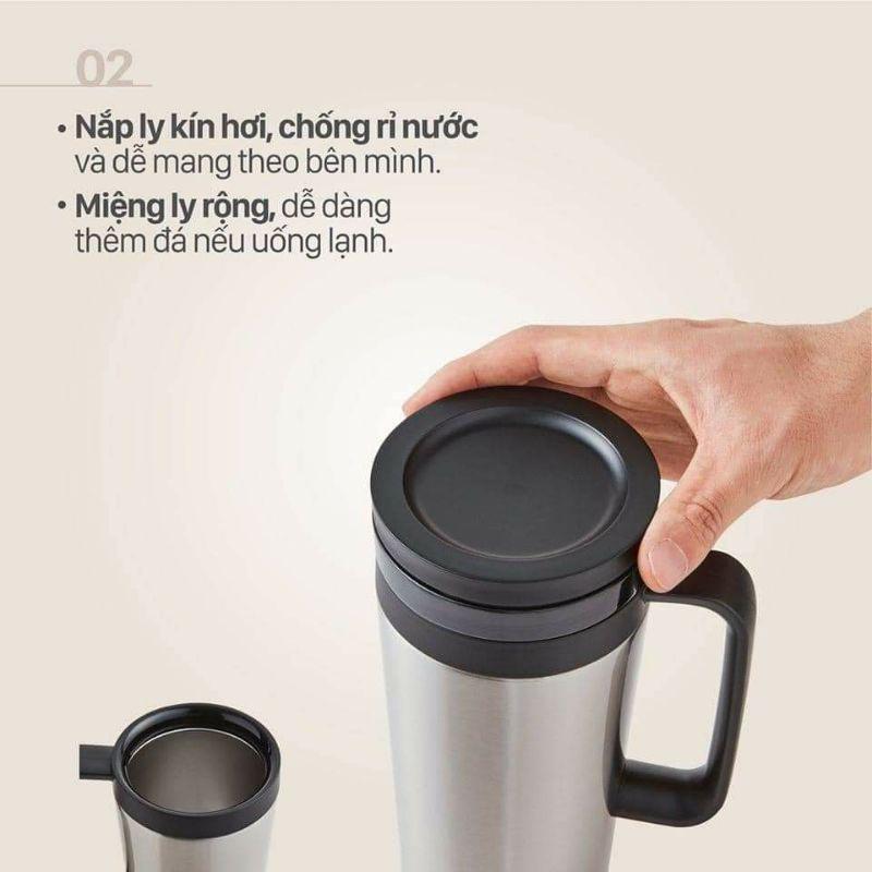 Ly (Cốc) Giữ Nhiệt Có Lõi Lọc Inox Cao Cấp Pha Cafe 580ml LHC4197 (cam kết hàng chuẩn, y hình)