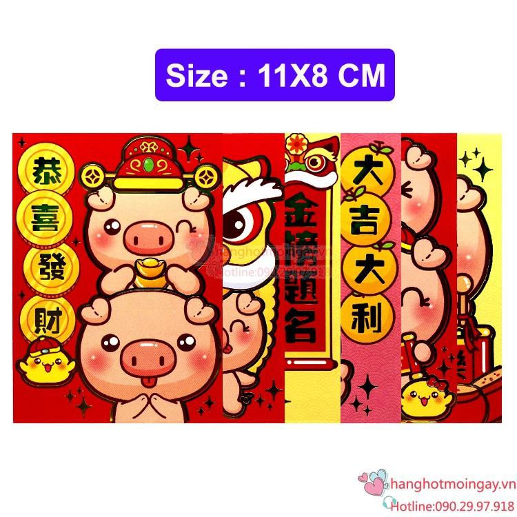 combo 6 bao lì xì heo ngộ nghĩnh 2019  LX126