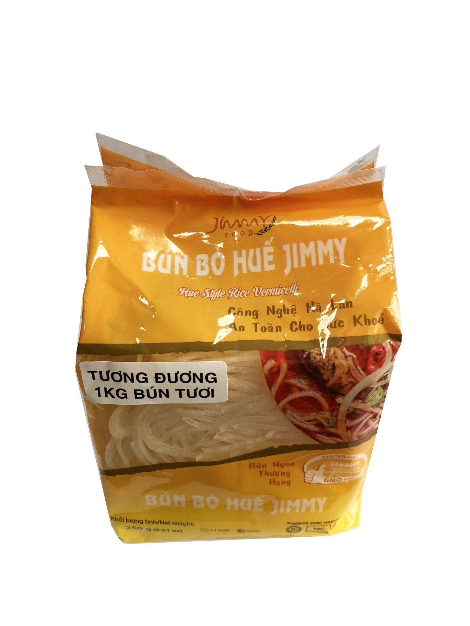 Bộ 4 gói bún bò Huế Jimmy - Bún ngon thượng hạng - Tiện lợi 3 trong 1: Bún xào, bún tươi, bún nước