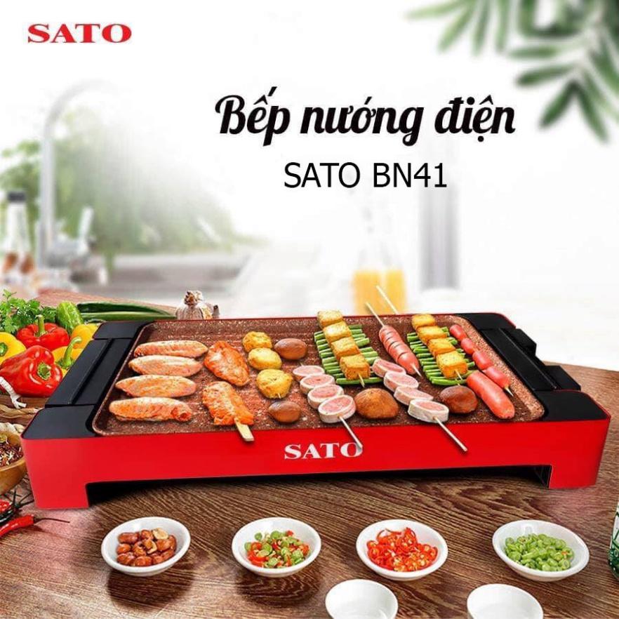 Bếp nướng, bếp nướng điện không khói SATO BN41, Hợp Kim Nhôm Đúc Nguyên Khối Phủ Chống Dính Cao Cấp