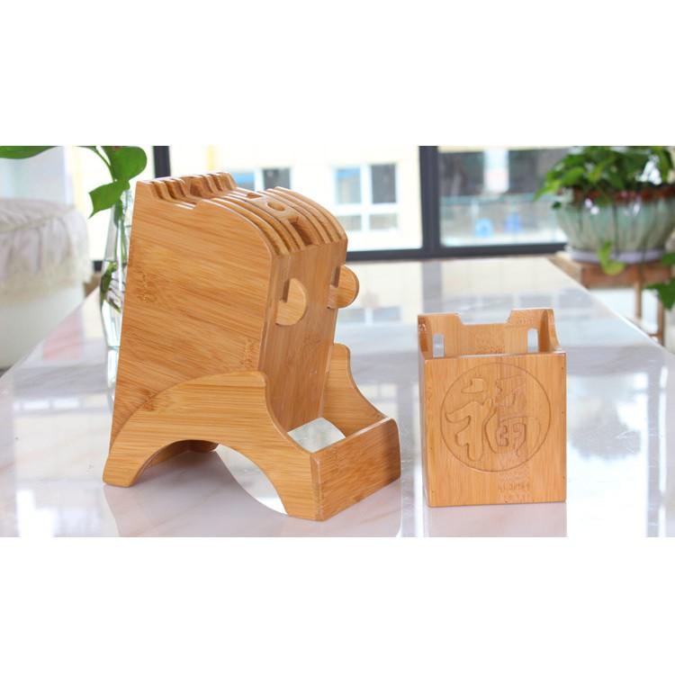 Giá Để Dao Đũa Thìa Mẫu Tài Lộc Bằng Gỗ Tre Hiện Đại, Sang Trọng.
