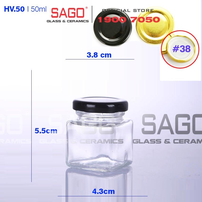 Hũ Thủy Tinh Gia Vị Vuông Nắp Thiết 280ml | 380ml | 500ml | 730ml , Tùy Chọn Dung Tích