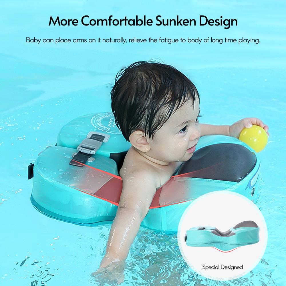 Non-Inflatable Baby Armpit Swim Float Infant Lying Swimming Ring Pool Trainer for 3-10 Months Baby