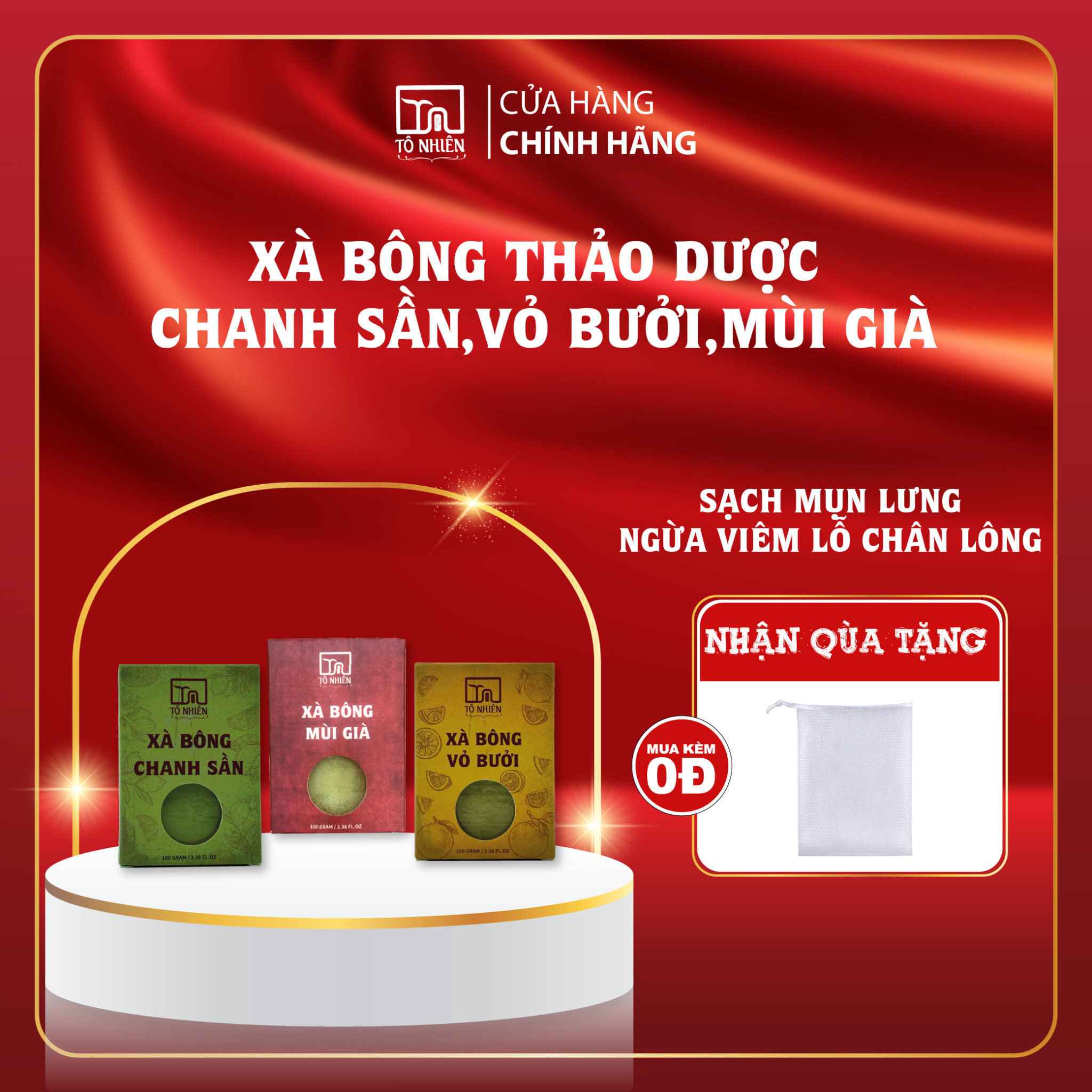 Xà bông thảo dược Tô Nhiên giảm mụn lưng giúp trắng da, ngăn ngừa viêm lỗ chân lông 100g