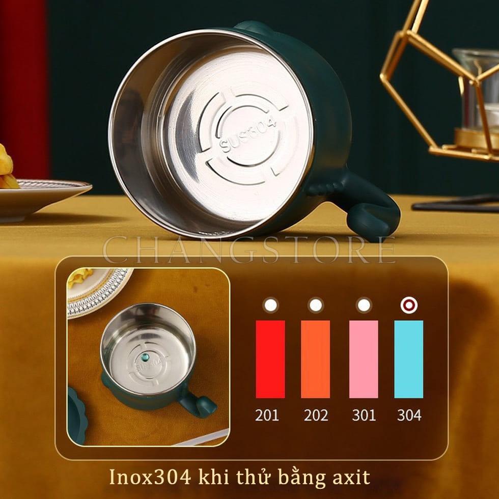 Ly Giữ Nhiệt Inox Hình Khủng Long, Cốc Giữ Nhiệt Siêu Cute Tặng Kèm ống Hút