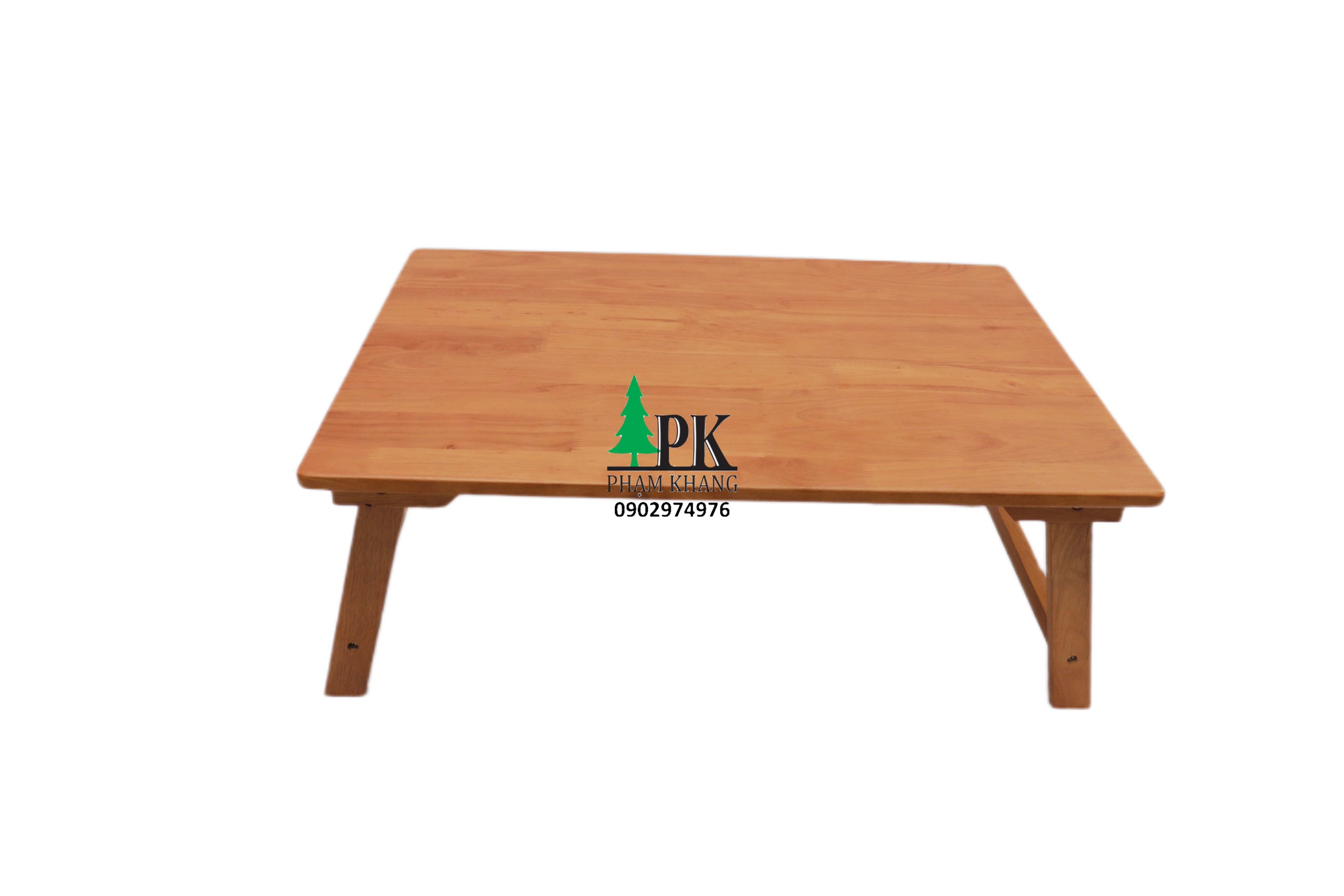 Bàn gỗ xếp chân thang Phạm Khang - Gỗ cao su tự nhiên màu Gỗ Tự Nhiên/ Vàng Cherry - Kích thước 50 x 70 cm