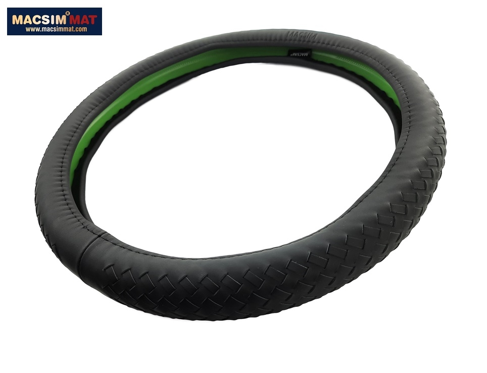 Bọc vô lăng cao cấp chất liệu da thật - Khâu tay 100% size M - nhãn hiệu Macsim mã L15T